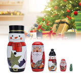 5pcs Nesting Dolls Glossy Round Unique Christmas Style Attractive Decorative Ornaments for Festive Gifts - Extra Image