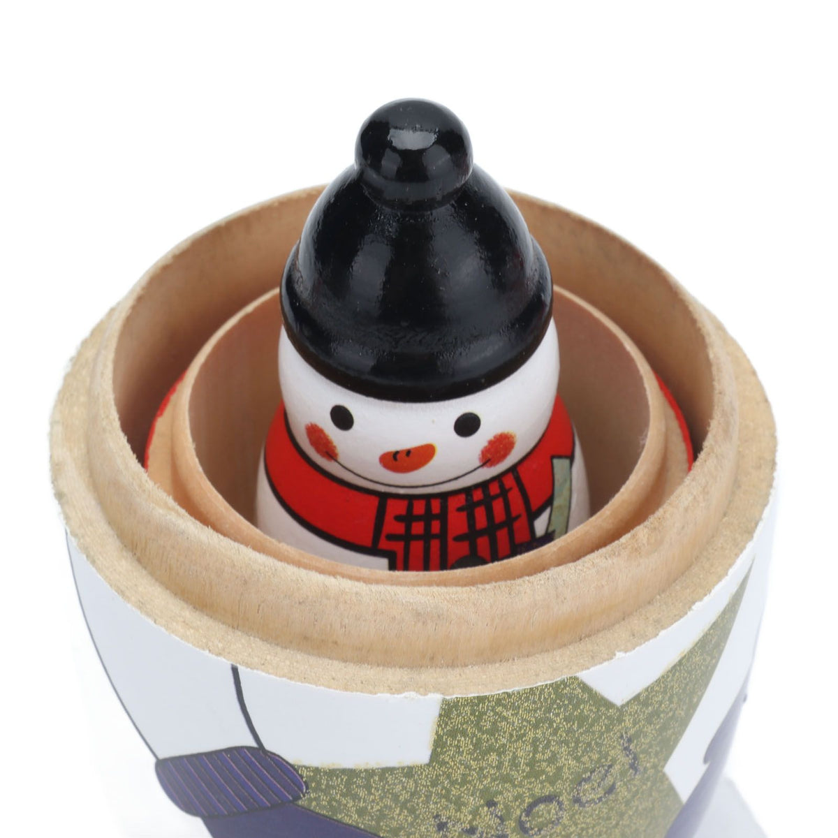 5pcs Nesting Dolls Glossy Round Unique Christmas Style Attractive Decorative Ornaments for Festive Gifts