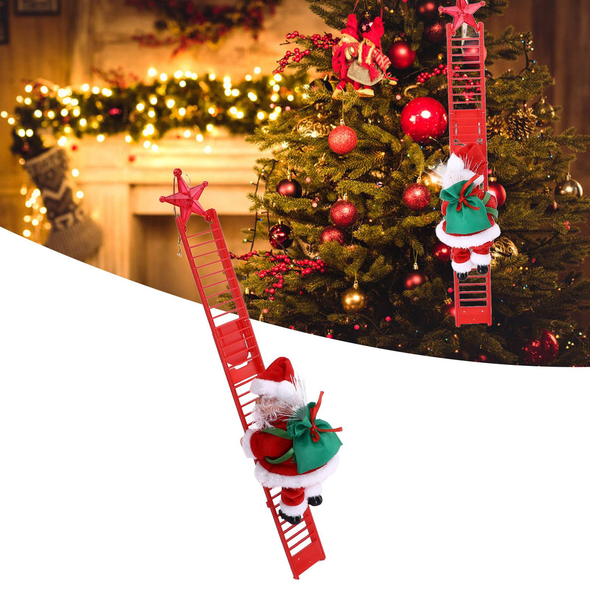 Electric Climbing Ladder Decoration Christmas Tree Hanging Pendant Festival Ornament for Party