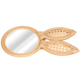 Decorative Mirror Cute Bunny Shape Exquisite Rattan Hanging Wall Mirror for Makeup Home Bedroom Decoration Gift