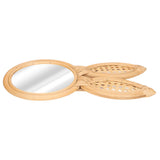 Decorative Mirror Cute Bunny Shape Exquisite Rattan Hanging Wall Mirror for Makeup Home Bedroom Decoration Gift