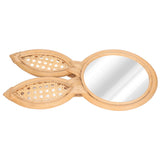 Decorative Mirror Cute Bunny Shape Exquisite Rattan Hanging Wall Mirror for Makeup Home Bedroom Decoration Gift