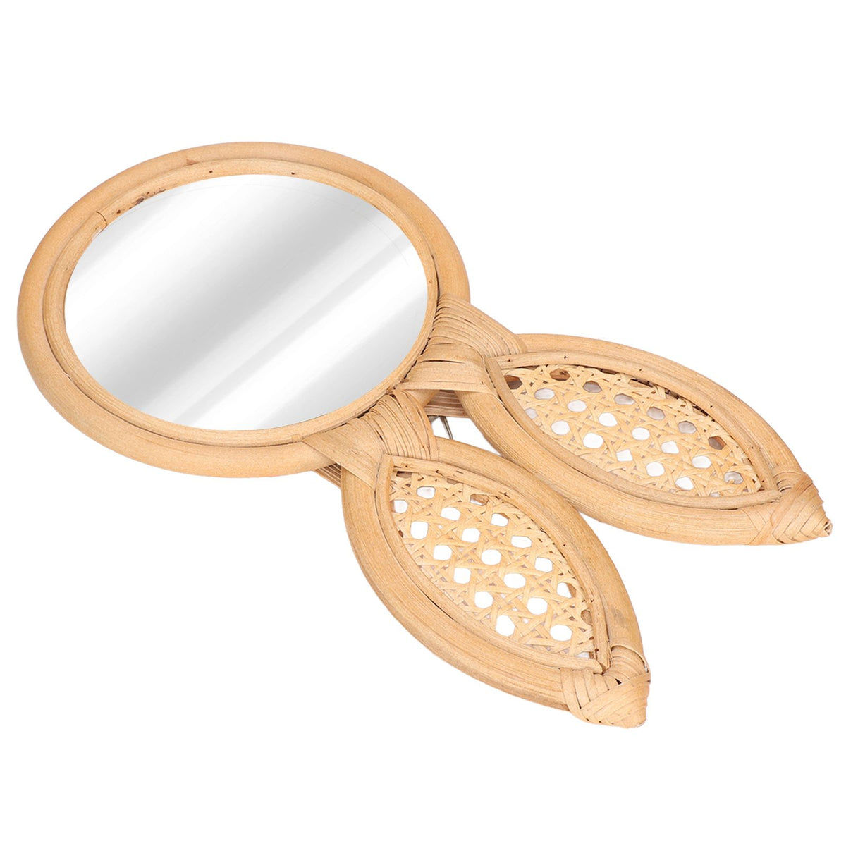 Decorative Mirror Cute Bunny Shape Exquisite Rattan Hanging Wall Mirror for Makeup Home Bedroom Decoration Gift
