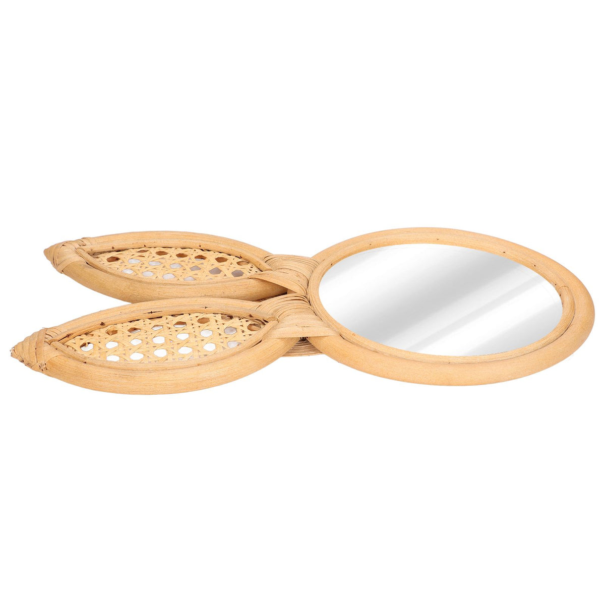 Decorative Mirror Cute Bunny Shape Exquisite Rattan Hanging Wall Mirror for Makeup Home Bedroom Decoration Gift