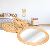Decorative Mirror Cute Bunny Shape Exquisite Rattan Hanging Wall Mirror for Makeup Home Bedroom Decoration Gift