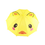Kid Umbrella Lovely Cartoon Animal Easy Operation Light Weight Girls Umbrella for Raining Clear DayYellow - Low Angle