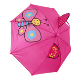 Kid Umbrella Lovely Cartoon Animal Easy Operation Light Weight Girls Umbrella for Raining Clear DayRose Red - Side View
