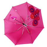 Kid Umbrella Lovely Cartoon Animal Easy Operation Light Weight Girls Umbrella for Raining Clear DayRose Red - Top-Down View