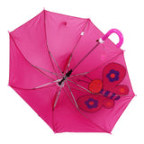 Kid Umbrella Lovely Cartoon Animal Easy Operation Light Weight Girls Umbrella for Raining Clear DayRose Red - Rear View