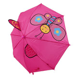 Kid Umbrella Lovely Cartoon Animal Easy Operation Light Weight Girls Umbrella for Raining Clear DayRose Red - Close-Up Angle