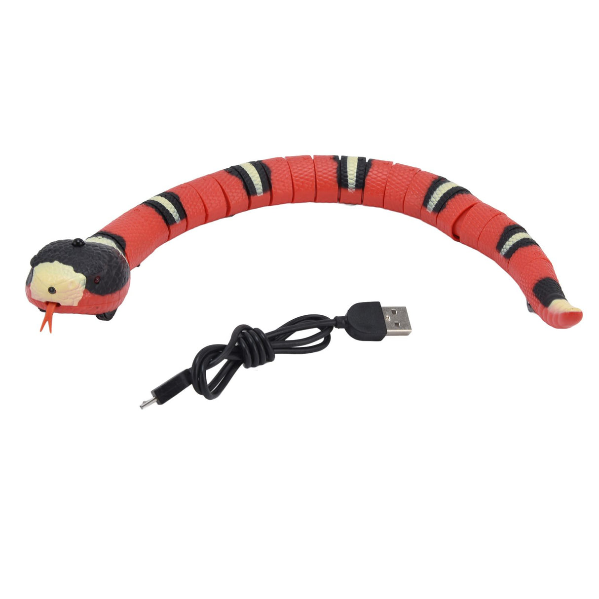 Interactive Cat Toy Smart Sensing Electronic Toy Snake Simulation Animal Model for Pet Obstacle Avoidance Training