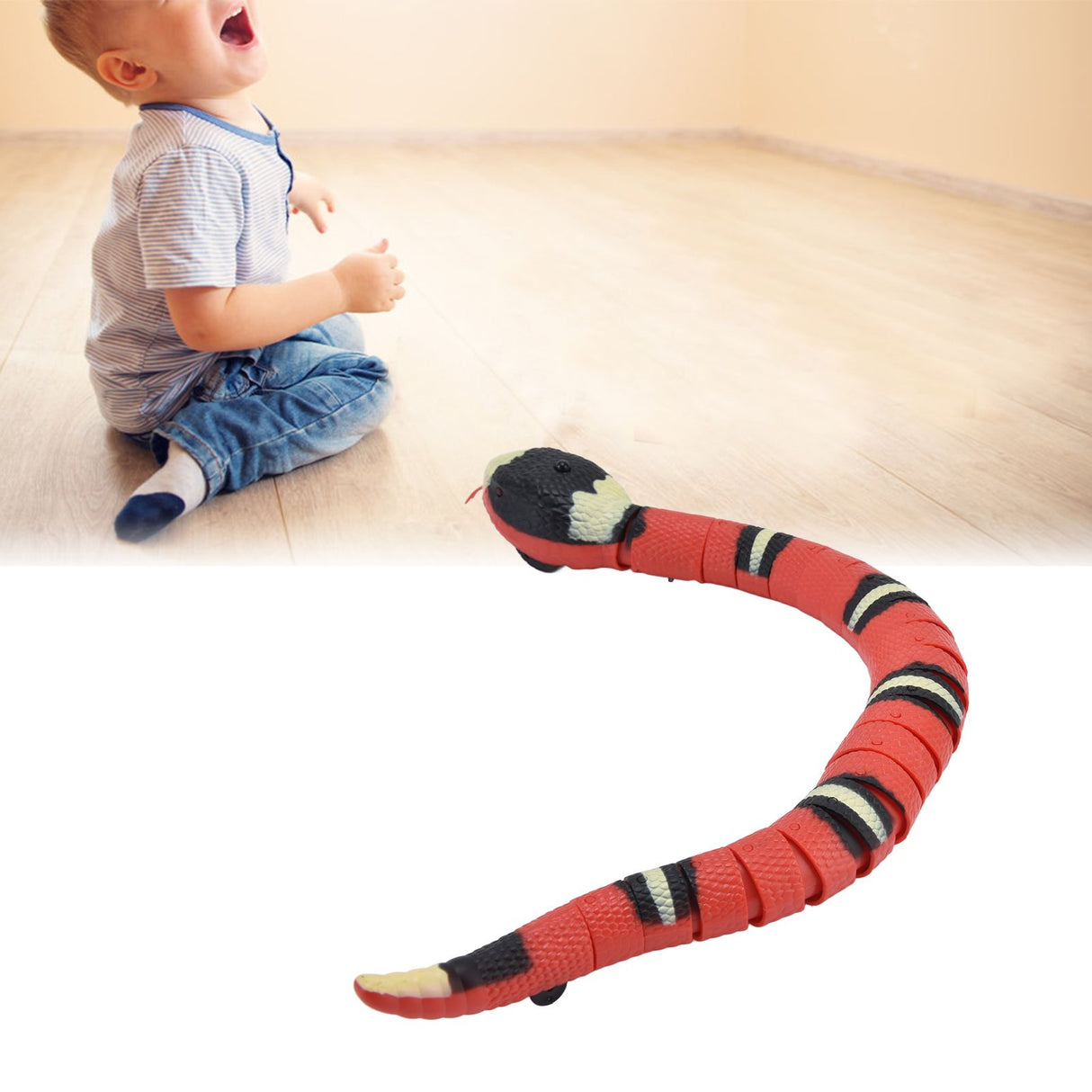 Interactive Cat Toy Smart Sensing Electronic Toy Snake Simulation Animal Model for Pet Obstacle Avoidance Training