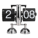 Flip Clock Quartz Movement High Accuracy Retro Style Stainless Steel Simple Operation Quartz Clock
