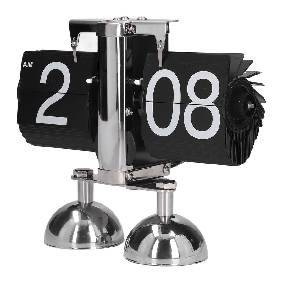 Flip Clock Quartz Movement High Accuracy Retro Style Stainless Steel Simple Operation Quartz Clock