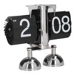 Flip Clock Quartz Movement High Accuracy Retro Style Stainless Steel Simple Operation Quartz Clock