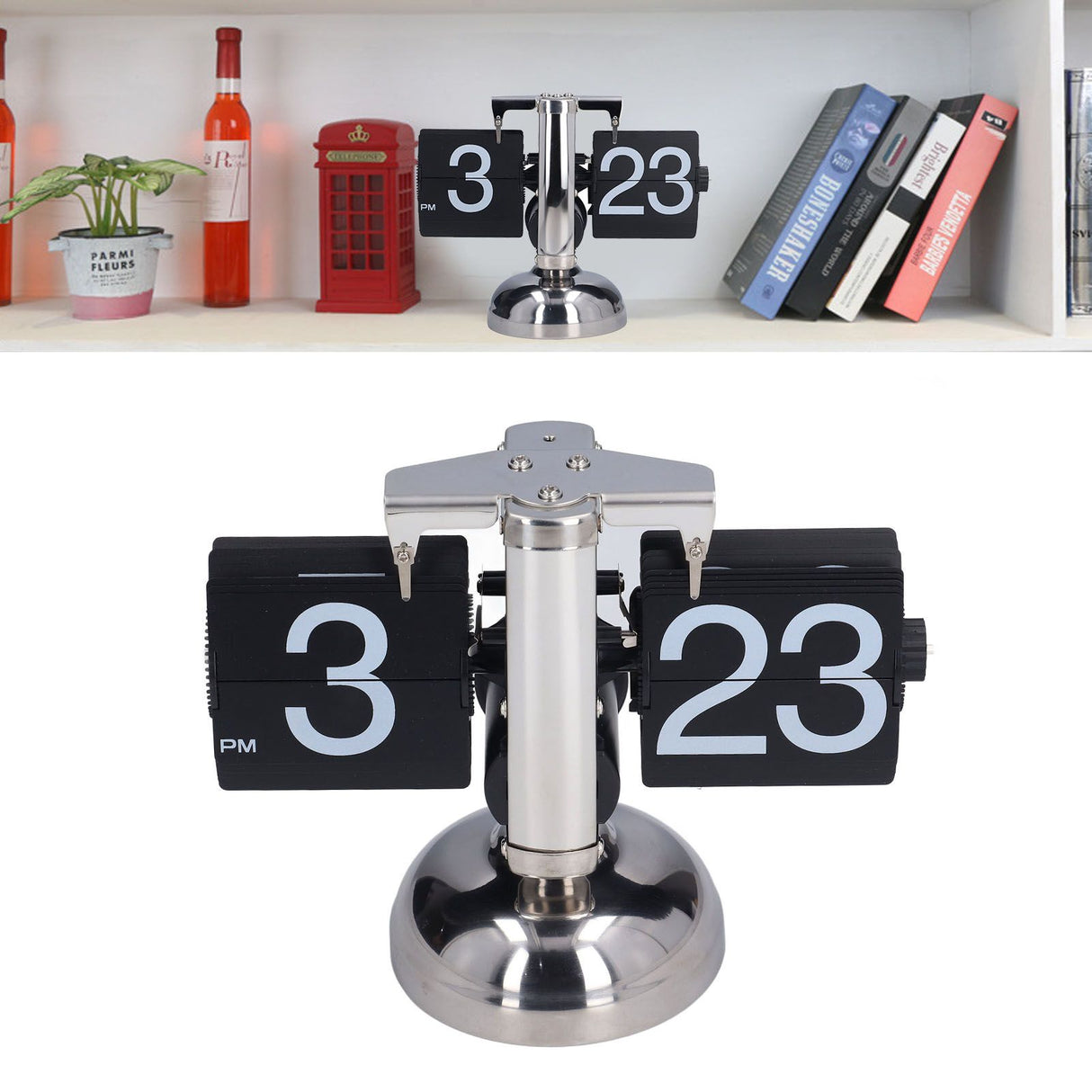 Flip Clock Accurate Time Unique Fashionable Retro Automatic Page Turning Quartz Clock for Home Office Gifts Decoration