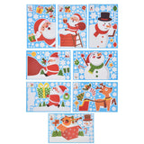 8PCS Christmas Snowman Sticker DIY Window Glass Sticker PVC Decorative Sticker for Living Room