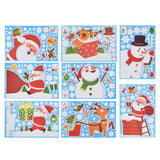 8PCS Christmas Snowman Sticker DIY Window Glass Sticker PVC Decorative Sticker for Living Room