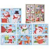 8PCS Christmas Snowman Sticker DIY Window Glass Sticker PVC Decorative Sticker for Living Room
