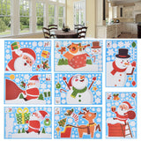 8PCS Christmas Snowman Sticker DIY Window Glass Sticker PVC Decorative Sticker for Living Room