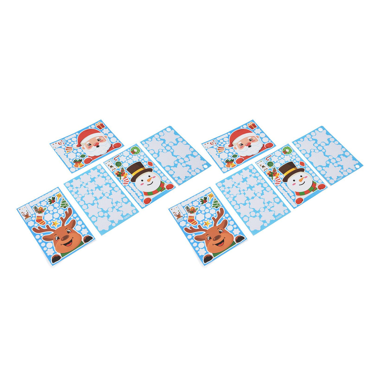 2Set Christmas Sticker DIY Window Glass Sticker Deer Snowman Decorative Sticker for Party Festival