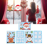 2Set Christmas Sticker DIY Window Glass Sticker Deer Snowman Decorative Sticker for Party Festival