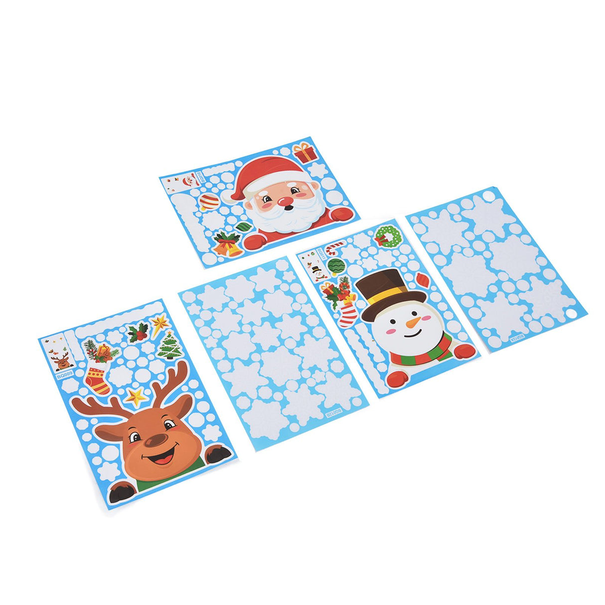 2Set Christmas Sticker DIY Window Glass Sticker Deer Snowman Decorative Sticker for Party Festival