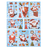 8Pcs Christmas Stickers Cute Patterns Easy to Use Environmentally Friendly Xmas Window Decals for Home Decor - Top-Down View