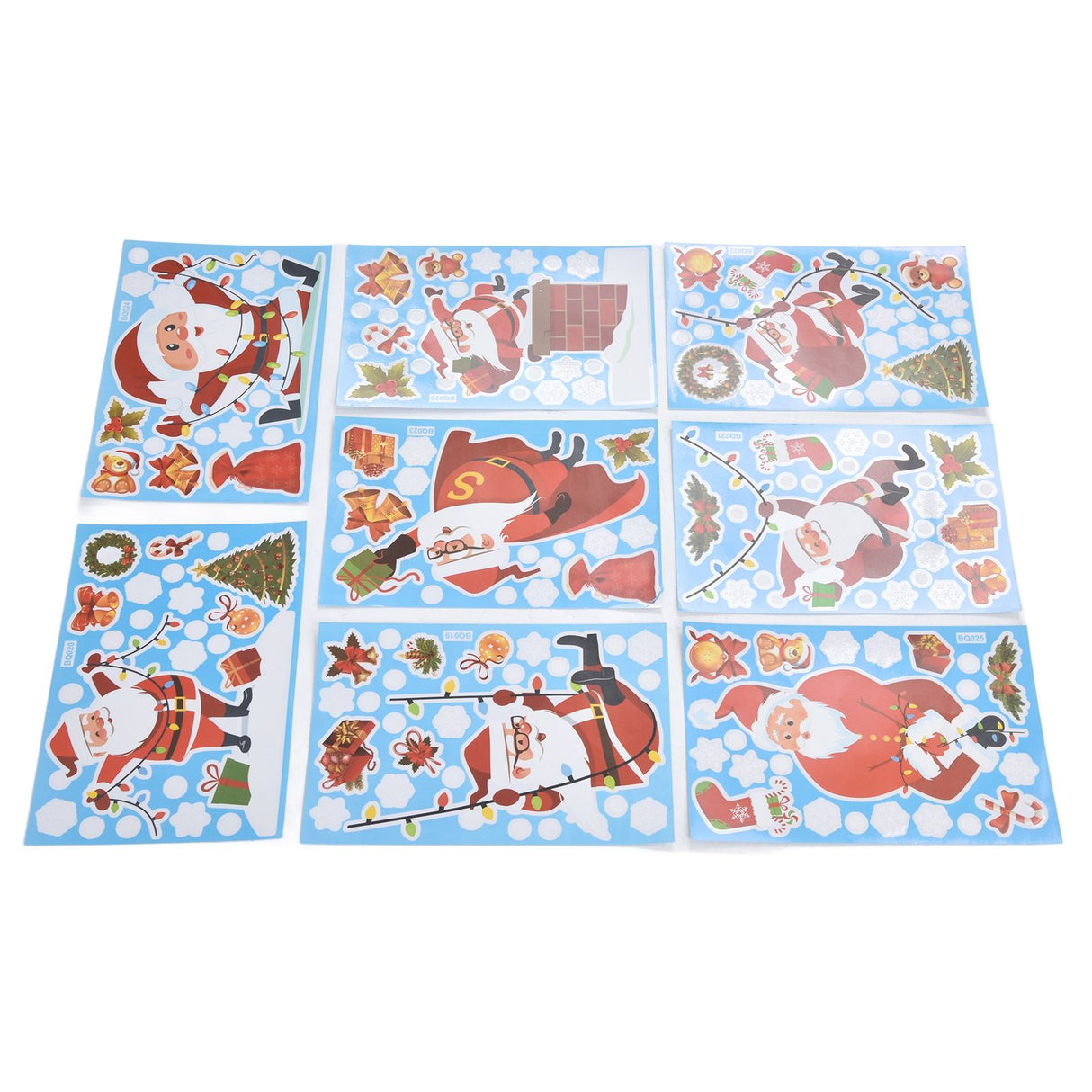 8Pcs Christmas Stickers Cute Patterns Easy to Use Environmentally Friendly Xmas Window Decals for Home Decor
