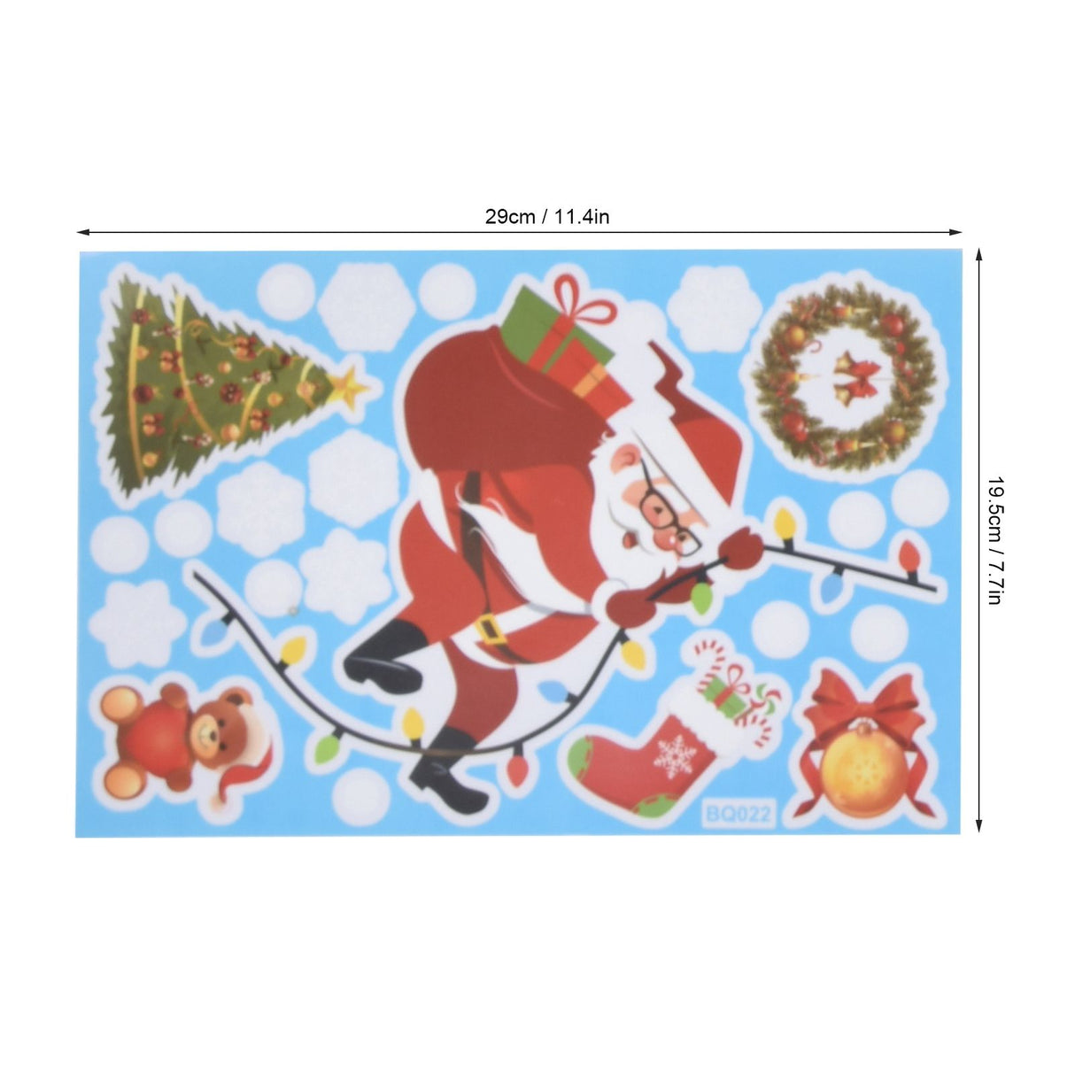 8Pcs Christmas Stickers Cute Patterns Easy to Use Environmentally Friendly Xmas Window Decals for Home Decor