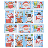 14pcs Christmas Stickers Cute Snowflake Reindeer Elf Pattern Christmas Window Clings for Window Glass Party Decorations
