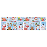 14pcs Christmas Stickers Cute Snowflake Reindeer Elf Pattern Christmas Window Clings for Window Glass Party Decorations - Front View