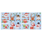 14pcs Christmas Stickers Cute Snowflake Reindeer Elf Pattern Christmas Window Clings for Window Glass Party Decorations - Side View