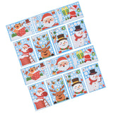 14pcs Christmas Stickers Cute Snowflake Reindeer Elf Pattern Christmas Window Clings for Window Glass Party Decorations