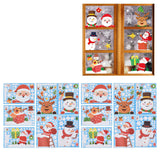 14pcs Christmas Stickers Cute Snowflake Reindeer Elf Pattern Christmas Window Clings for Window Glass Party Decorations - Extra Image