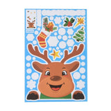 14pcs Christmas Stickers Cute Snowflake Reindeer Elf Pattern Christmas Window Clings for Window Glass Party Decorations - Extra Image