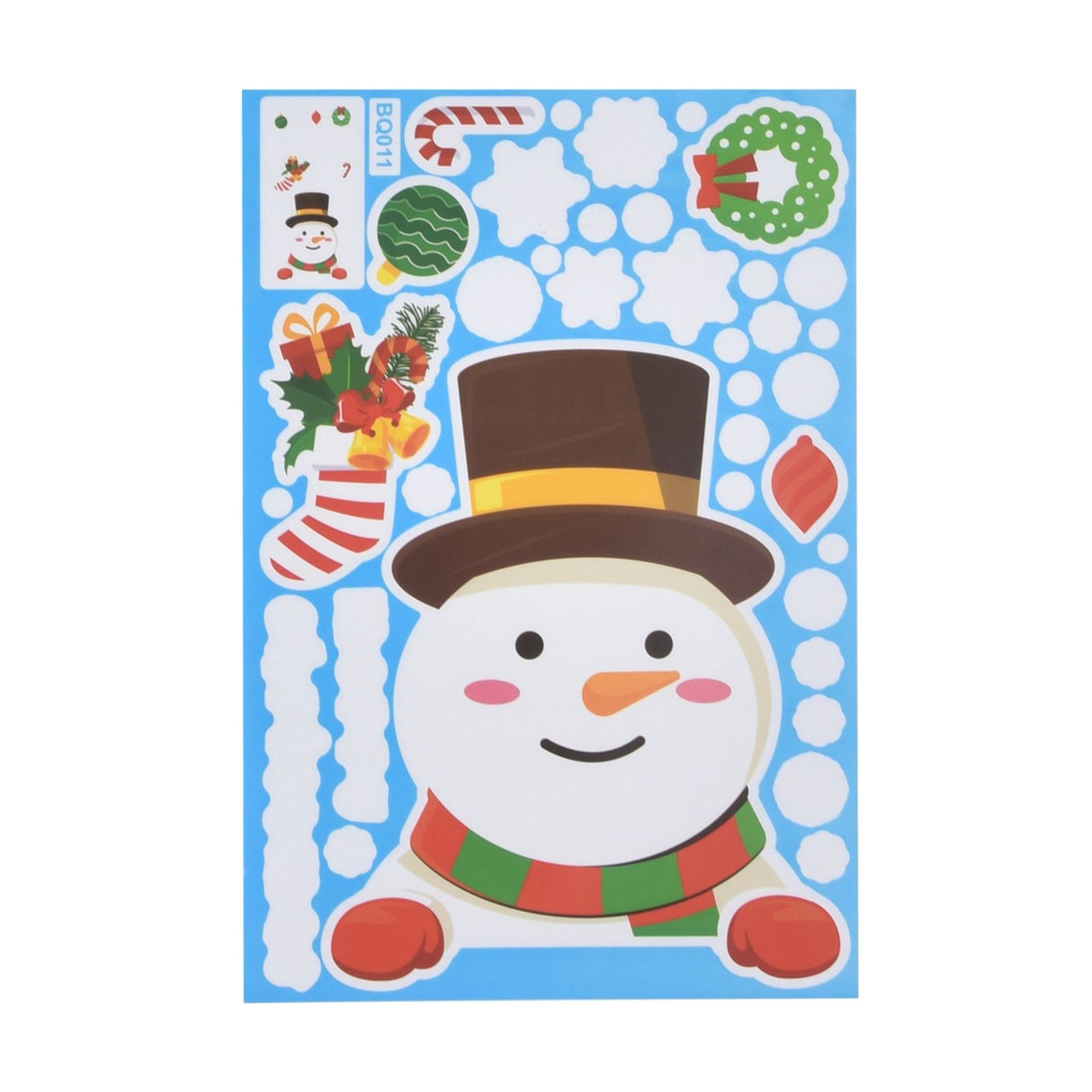 14pcs Christmas Stickers Cute Snowflake Reindeer Elf Pattern Christmas Window Clings for Window Glass Party Decorations