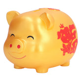 Piggy Bank Cute Cartoon Shape Anti Falling Pig Money Box for Children Gift Home Decoration Coins StorageLarge Size Gold