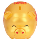 Piggy Bank Cute Cartoon Shape Anti Falling Pig Money Box for Children Gift Home Decoration Coins StorageLarge Size Gold - Side View
