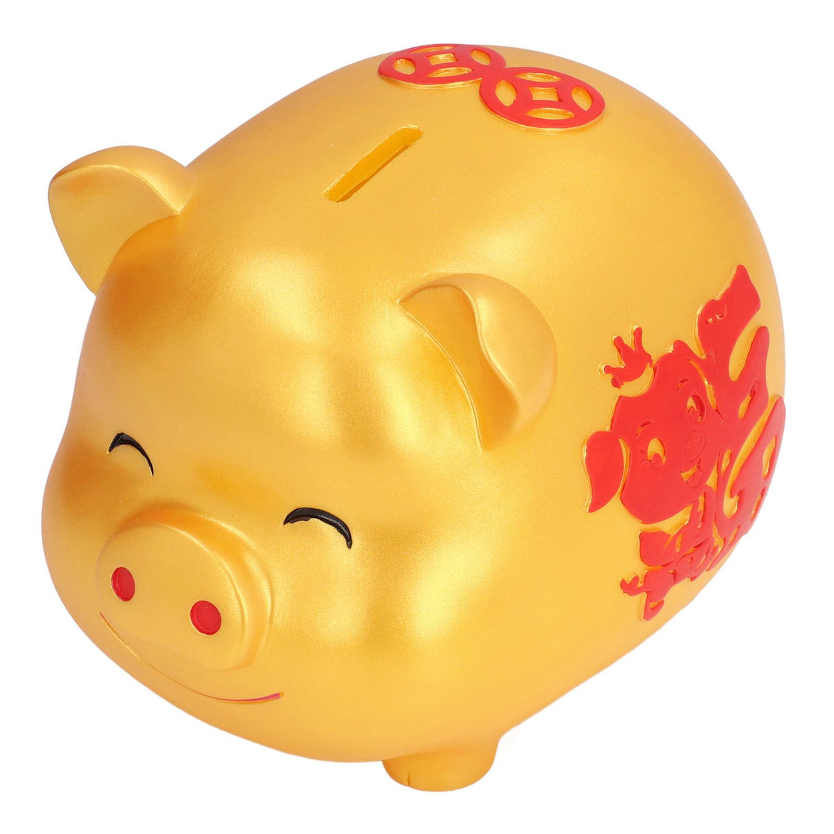Piggy Bank Cute Cartoon Shape Anti Falling Pig Money Box for Children Gift Home Decoration Coins StorageLarge Size Gold