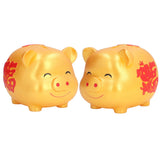 Piggy Bank Cute Cartoon Shape Anti Falling Pig Money Box for Children Gift Home Decoration Coins StorageLarge Size Gold - Extra Image
