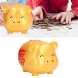 Piggy Bank Cute Cartoon Shape Anti Falling Pig Money Box for Children Gift Home Decoration Coins StorageLarge Size Gold