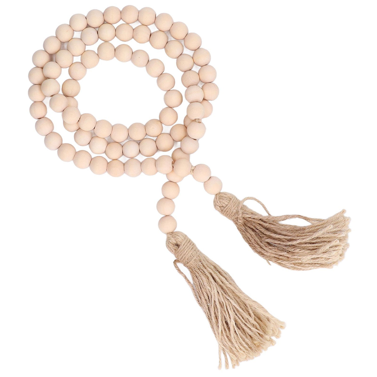 Wood Bead Garland Hand Crafted Fine Workmanship Comfortable Hold Bohemian Style Prayer Beads