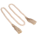 Wood Bead Garland Hand Crafted Fine Workmanship Comfortable Hold Bohemian Style Prayer Beads - Extra Image