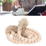Wood Bead Garland Hand Crafted Fine Workmanship Comfortable Hold Bohemian Style Prayer Beads - Extra Image