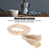 Wood Bead Garland Hand Crafted Fine Workmanship Comfortable Hold Bohemian Style Prayer Beads