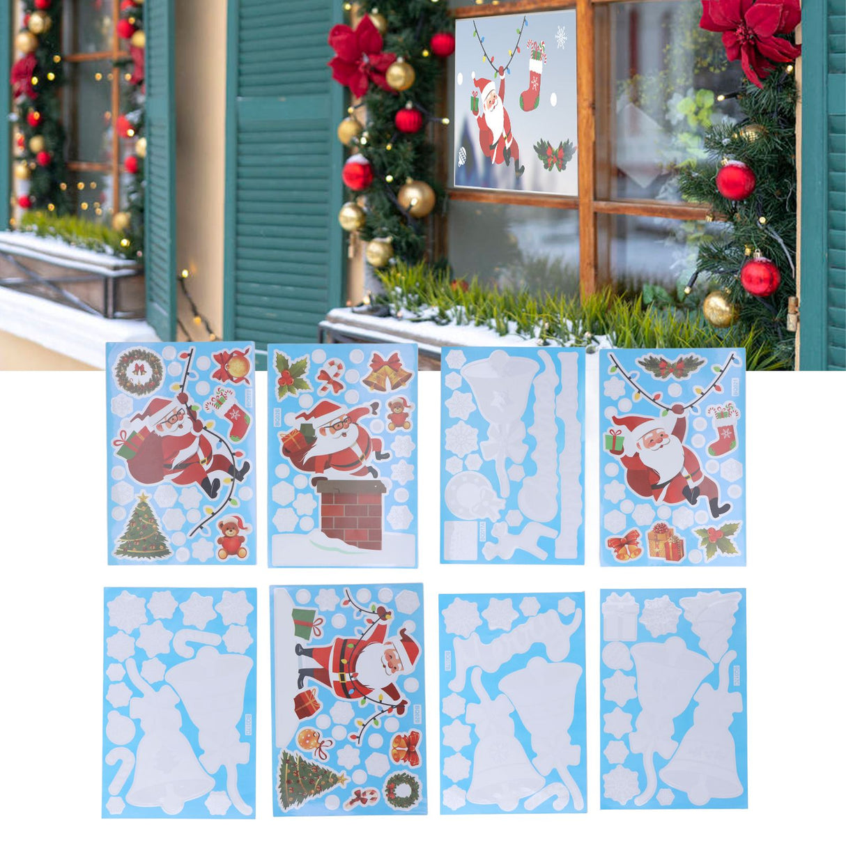 Christmas Stickers DIY Production Cute Appearance Fine Workmanship Christmas Window Clings