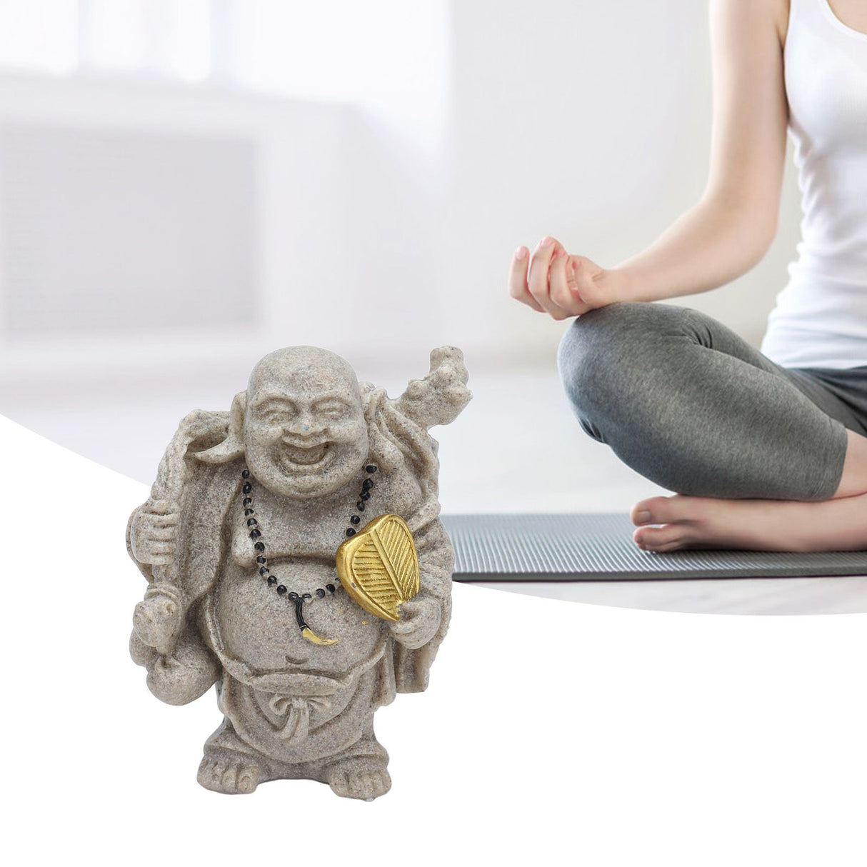 Buddha Statue Resin Mini 8cm Maitreya Laughing Buddha Figurine for Home Office Decoration Gift Collection