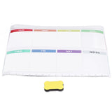 Weekly Calendar Self Adhesive Reusable Weekly Dry Erase Board Paste with Eraser for Home Wall Fridge - Side View