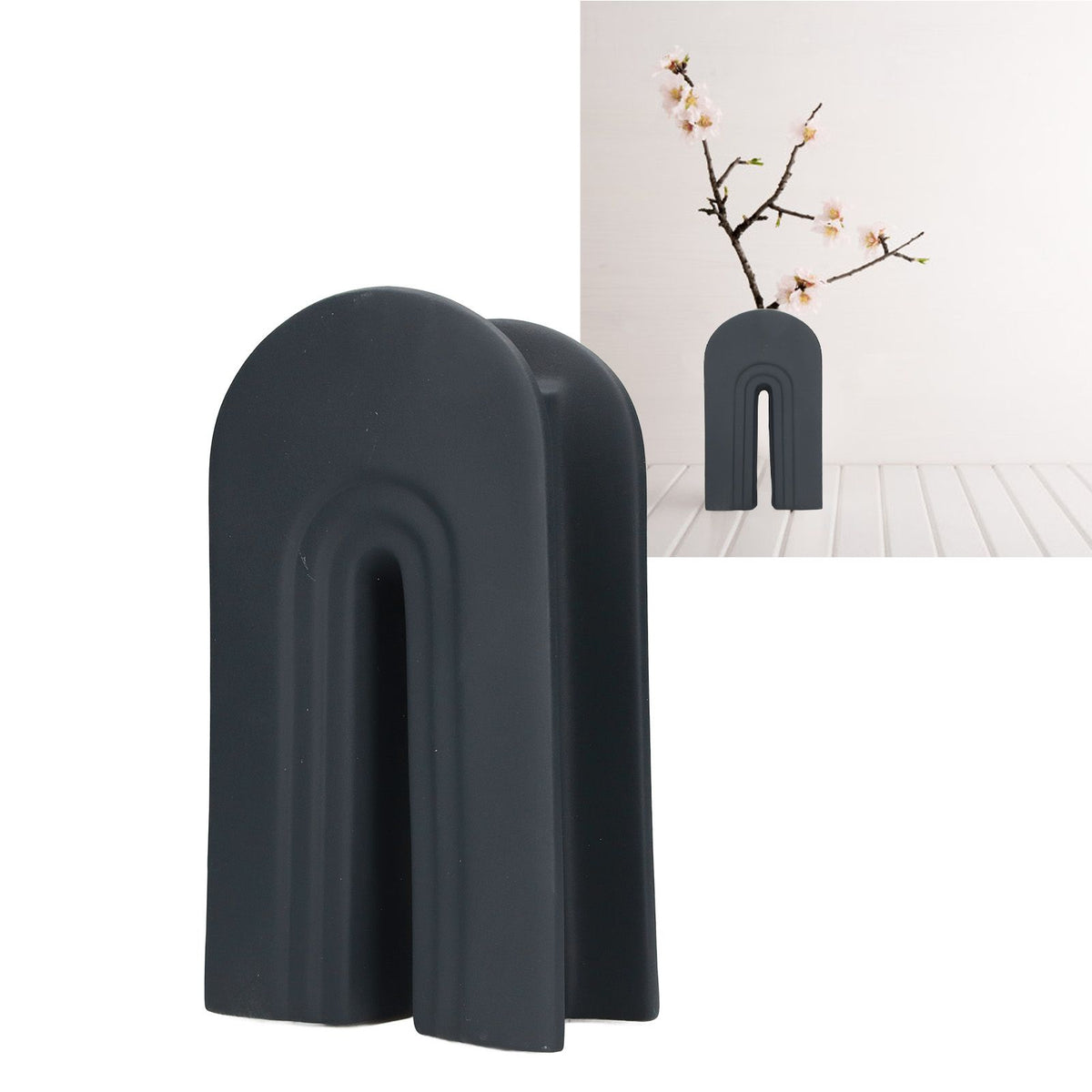Geometric Ceramic Vase Modern Decorative Art Flower Vase Ornament for Living Room Office